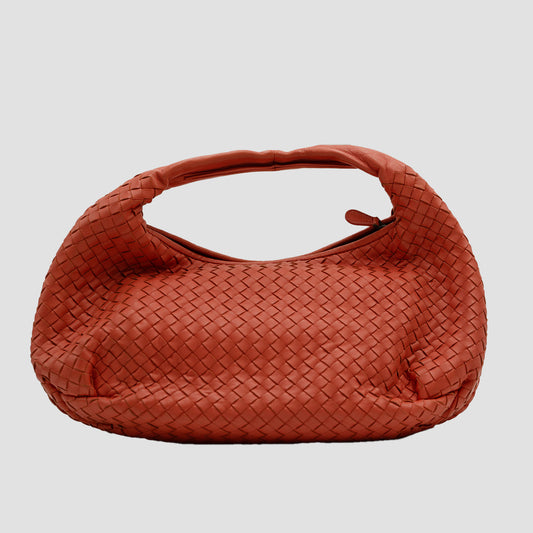 BOTTEGA VENETA Nappa Intrecciato Large Veneta Hobo in Pompei: BOT Shoulder Hobo Intrecciato Salmon