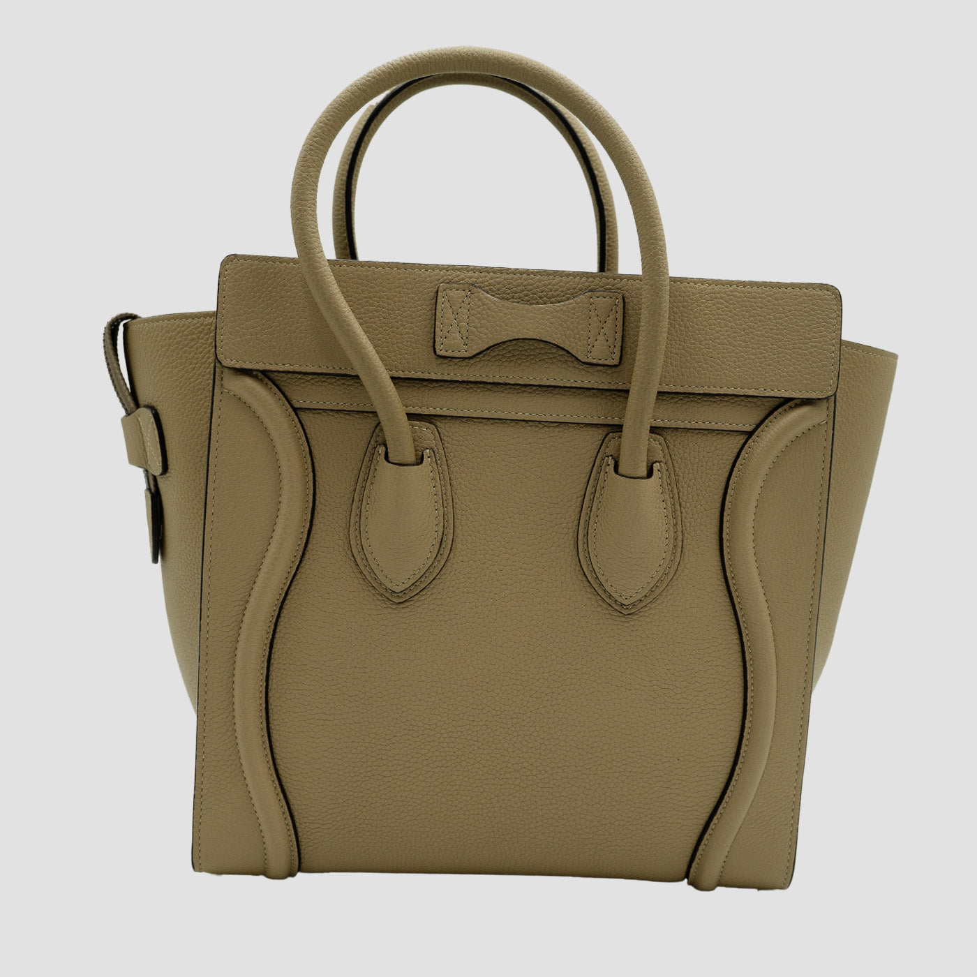 CELINE Shopper Hand Tote - Beige Leather Large Phantom Luggage & Micro Luggage Set