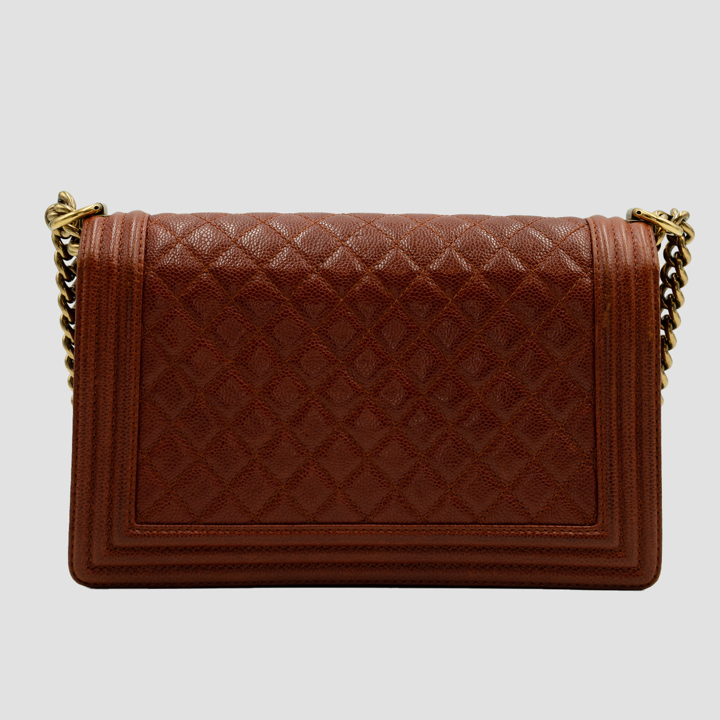 CHANEL Le Boy Medium Flap Bag Caviar Rose Golden