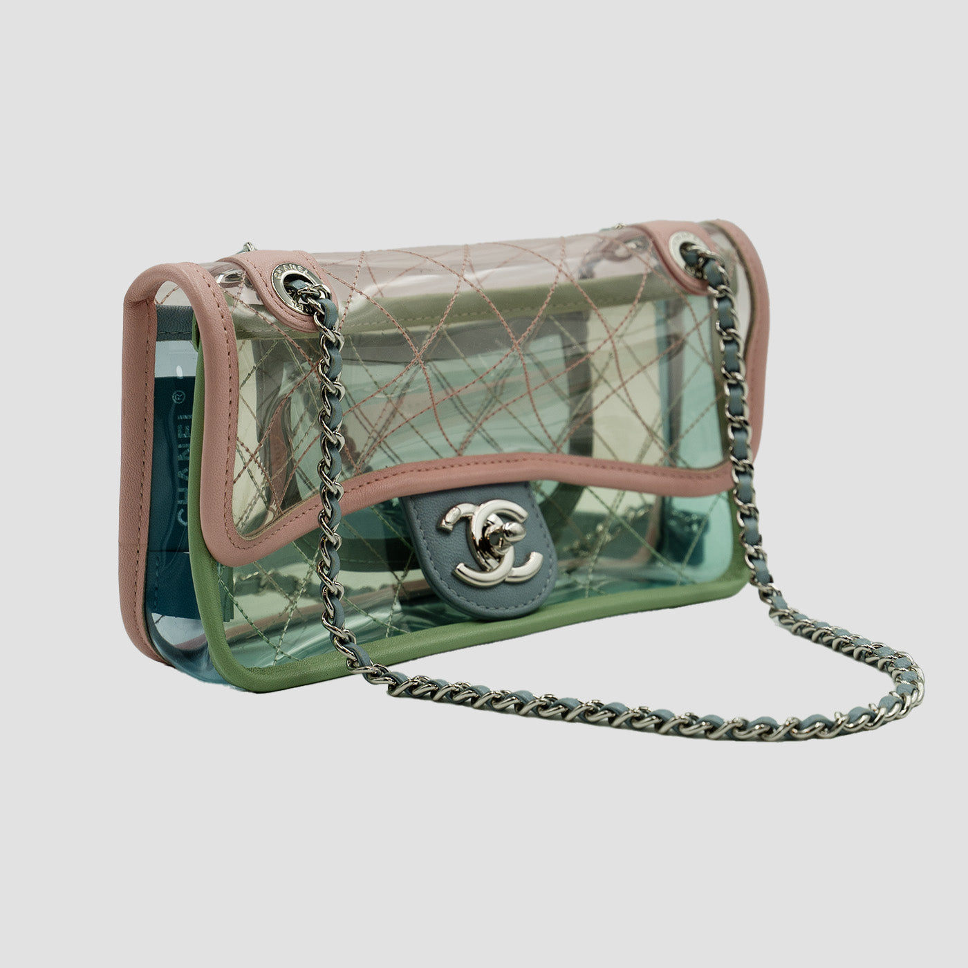 CHANEL COCO Splash Flap - Quilted Mini Bag in Blue and Green | 2018 Spring/Summer Collection