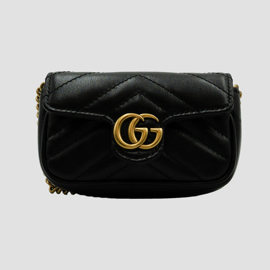 GUCCI Black Marmont Mini Leather Shoulder Bag by Gucci