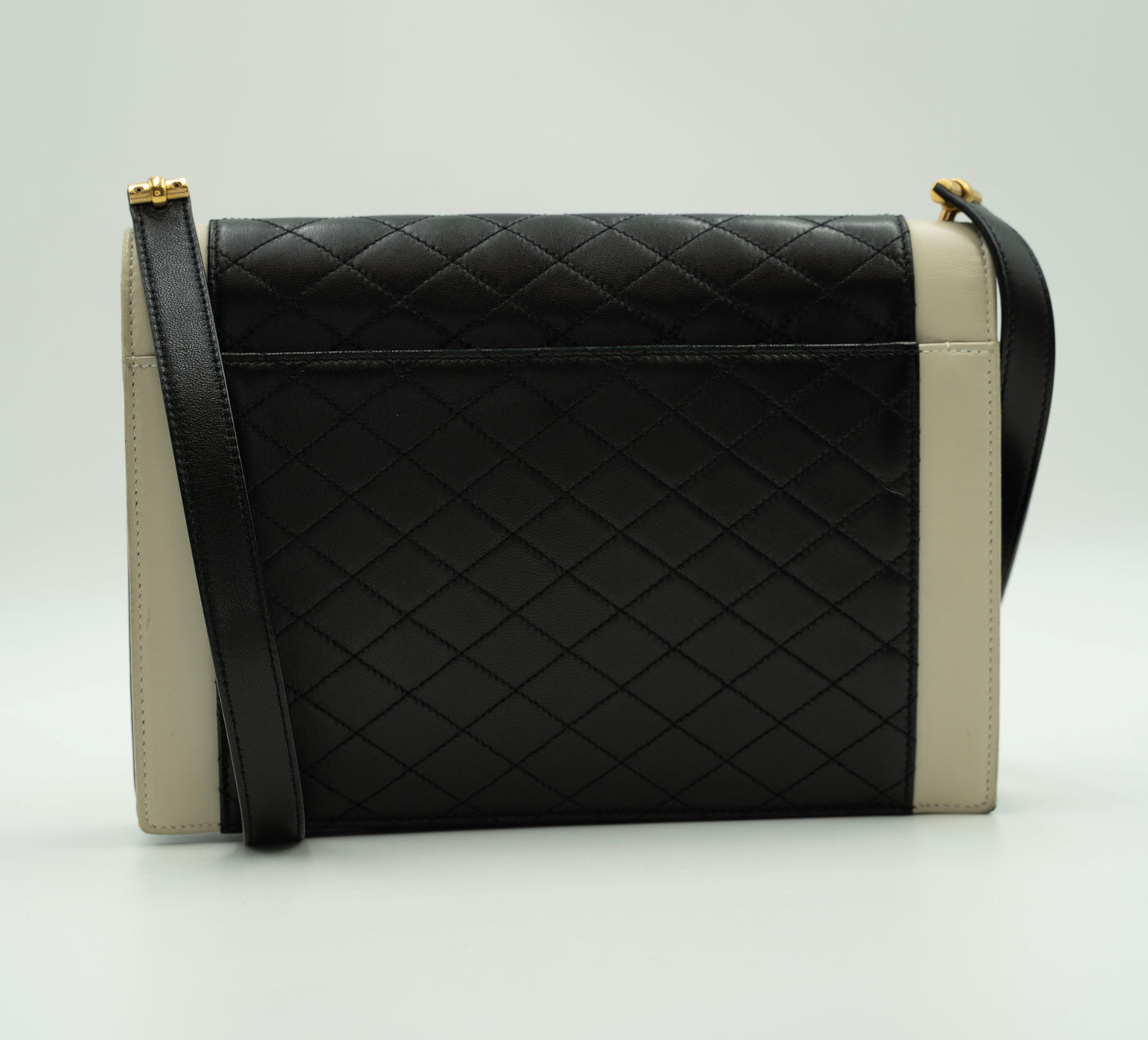 YSL Shoulder Gaby Black & White: Quilted Lambskin Monogram Vintage Shoulder Bag