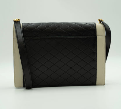 YSL Shoulder Gaby Black & White: Quilted Lambskin Monogram Vintage Shoulder Bag