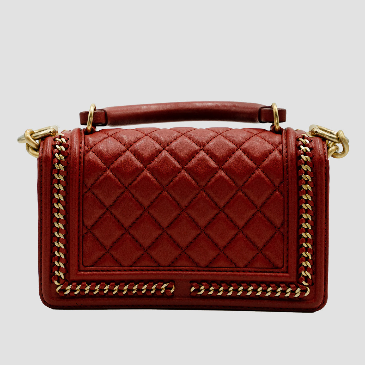 CHANEL Quilted Le Boy Cross Bag in Burgundy Calfskin