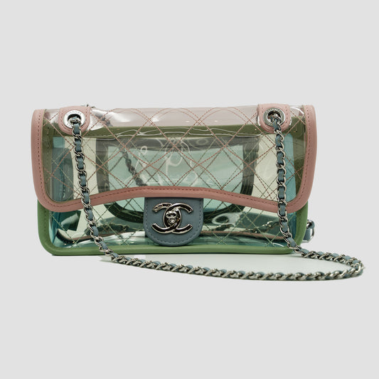 CHANEL COCO Splash Flap - Quilted Mini Bag in Blue and Green | 2018 Spring/Summer Collection