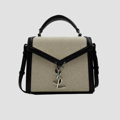 YSL Cassandra Small Shoulder/Satchel Bag: Refined Neutrals in Elegant Design"